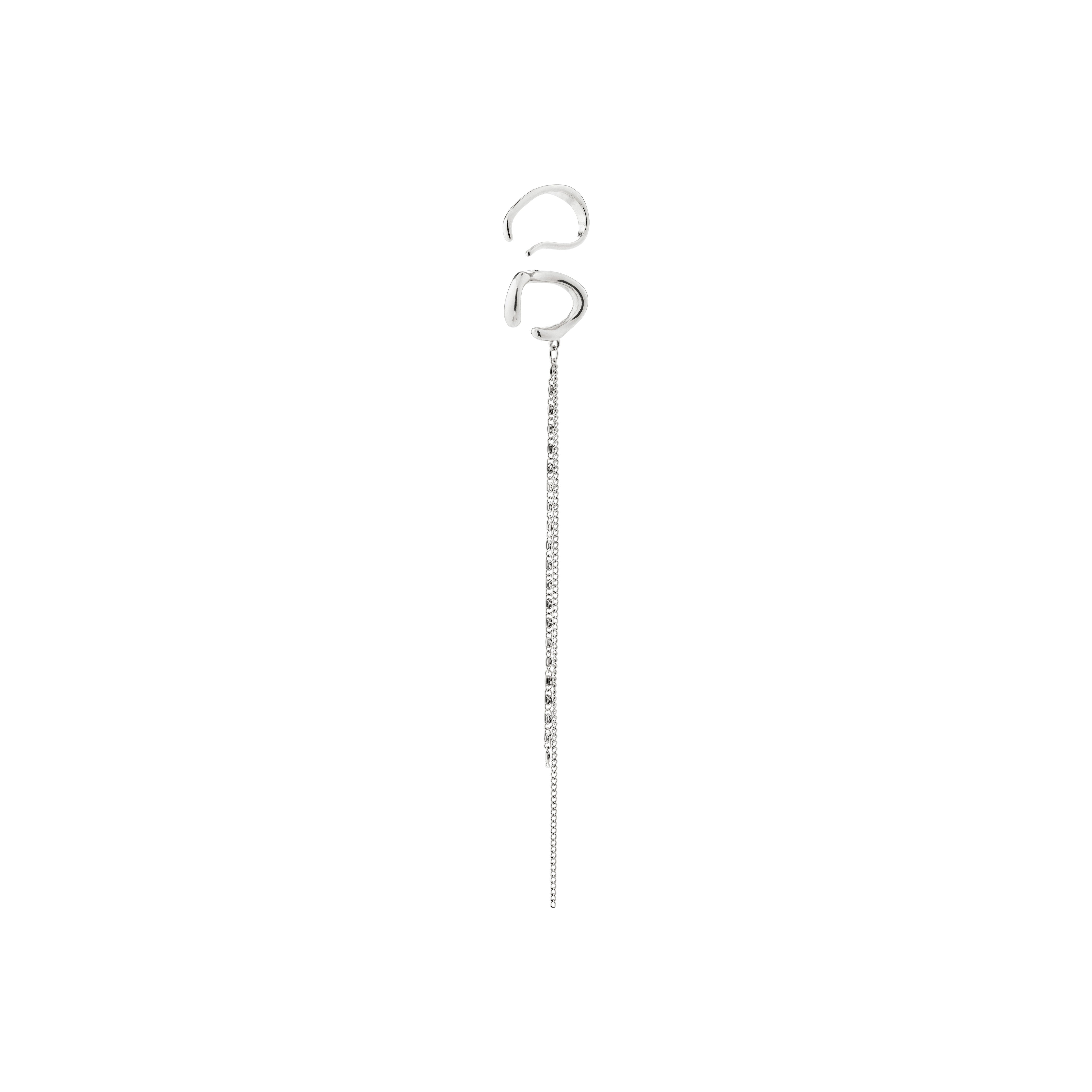 pilgrim-evon-ear-cuff-2-in-1-set-silberplattiert-mit-kette image 1