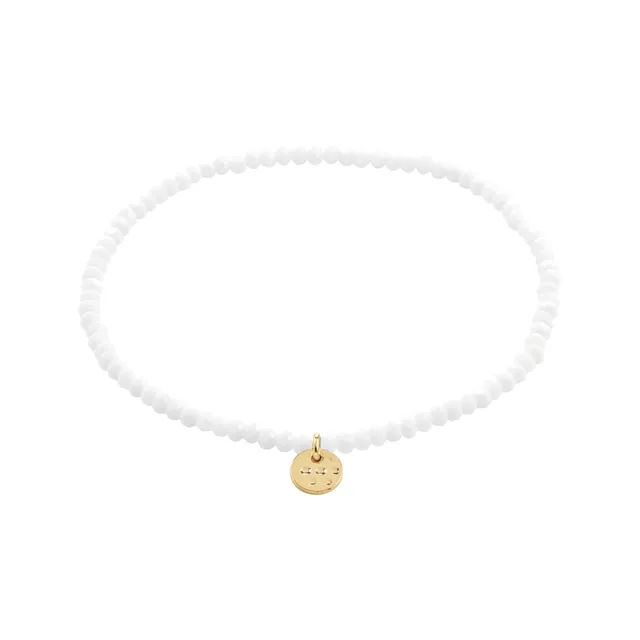 pilgrim-indie-armband-wei-goldplattiert-mit-glasperlen-17-cm image 1