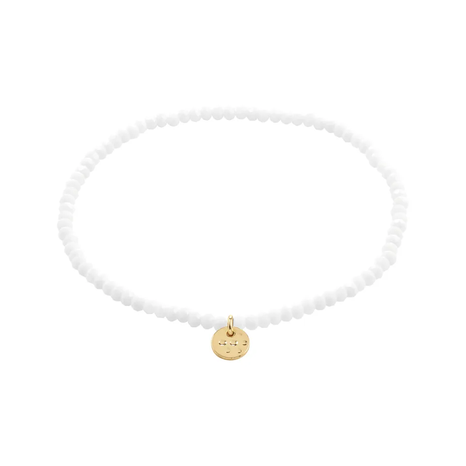 pilgrim-indie-armband-wei-goldplattiert-mit-glasperlen-17-cm image 1