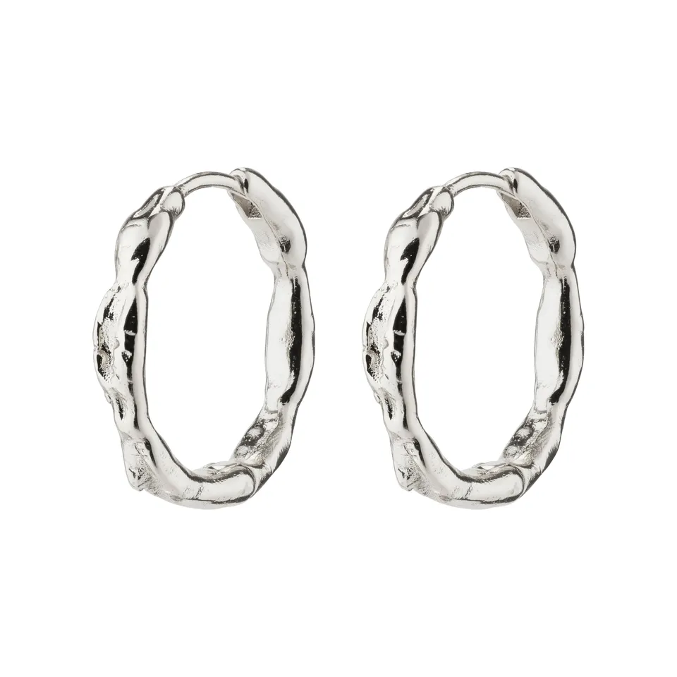 pilgrim-eddy-creolen-medium-versilbert-organische-hoops image 1