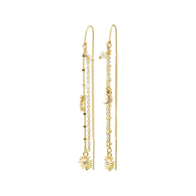 pilgrim-mylan-ketten-ohrringe-gold-plated-sonne-mond-perle image 1