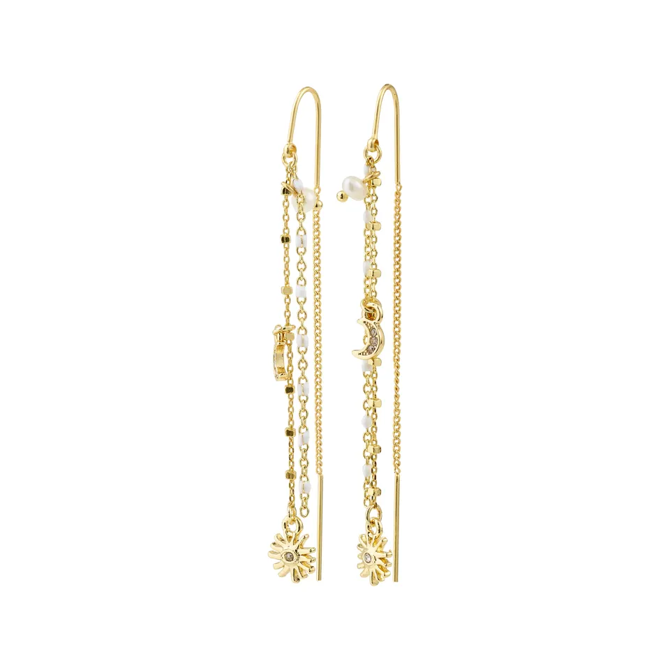 pilgrim-mylan-ketten-ohrringe-gold-plated-sonne-mond-perle image 1