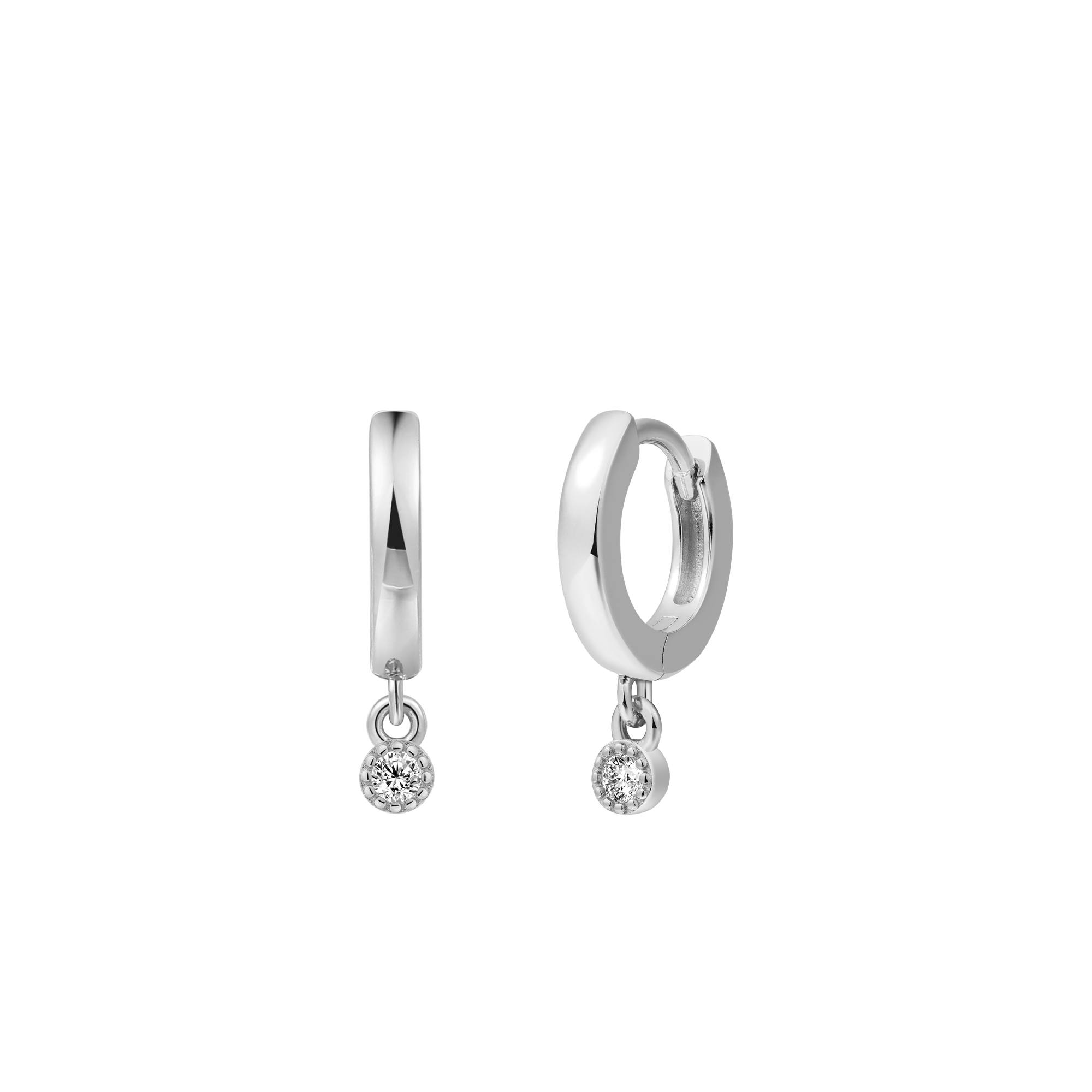 xenox-pure-essentials-creolen-925-sterlingsilber-rhodiniert-mit-zirkonia image 1