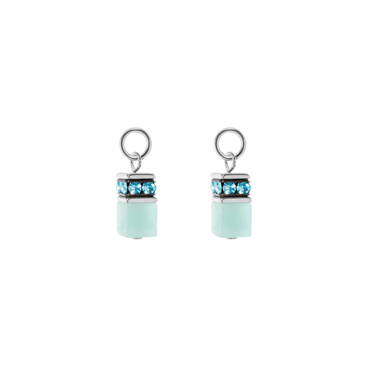 coeur-de-lion-ear-me-up-charm-geocube-silber-aqua-1-8-cm image 1