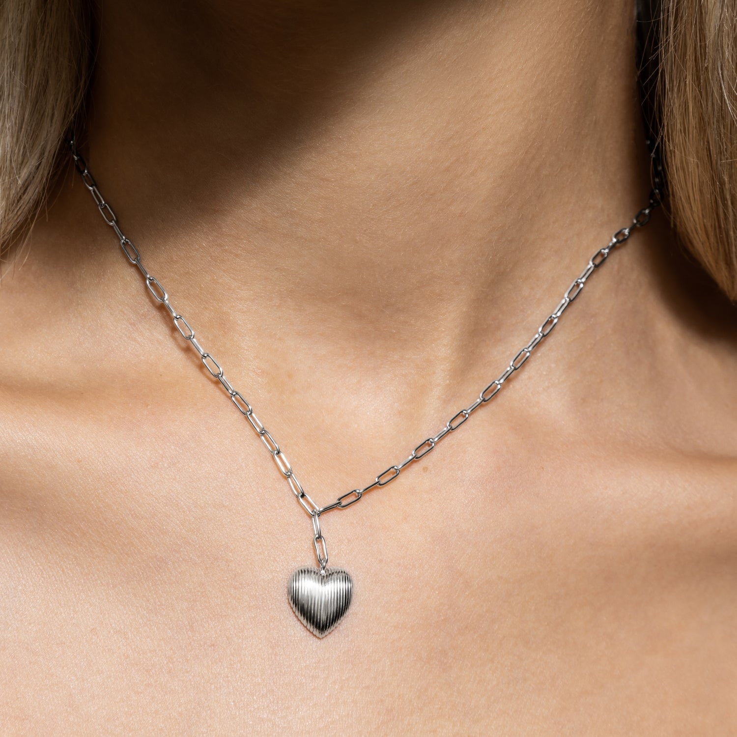 xenox-heartbeat-halskette-925-sterlingsilber-rhodiniert-mit-herz image 3