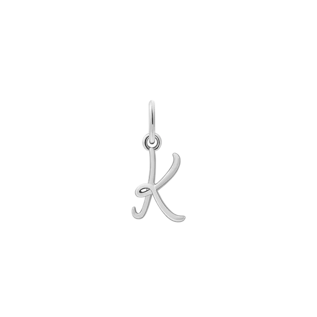 xenox-k-letter-italic-charm-925er-sterlingsilber-rhodiniert image 1