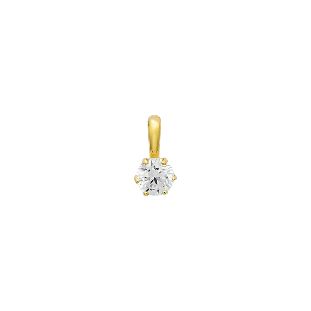 xenox-fine-krappe-midi-anh-nger-585-gelbgold-mit-4-mm-zirkonia image 1