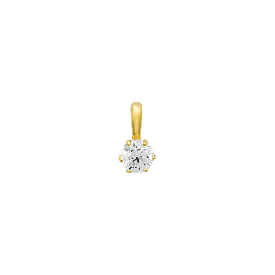 xenox-fine-krappe-midi-anh-nger-585-gelbgold-mit-4-mm-zirkonia image 1