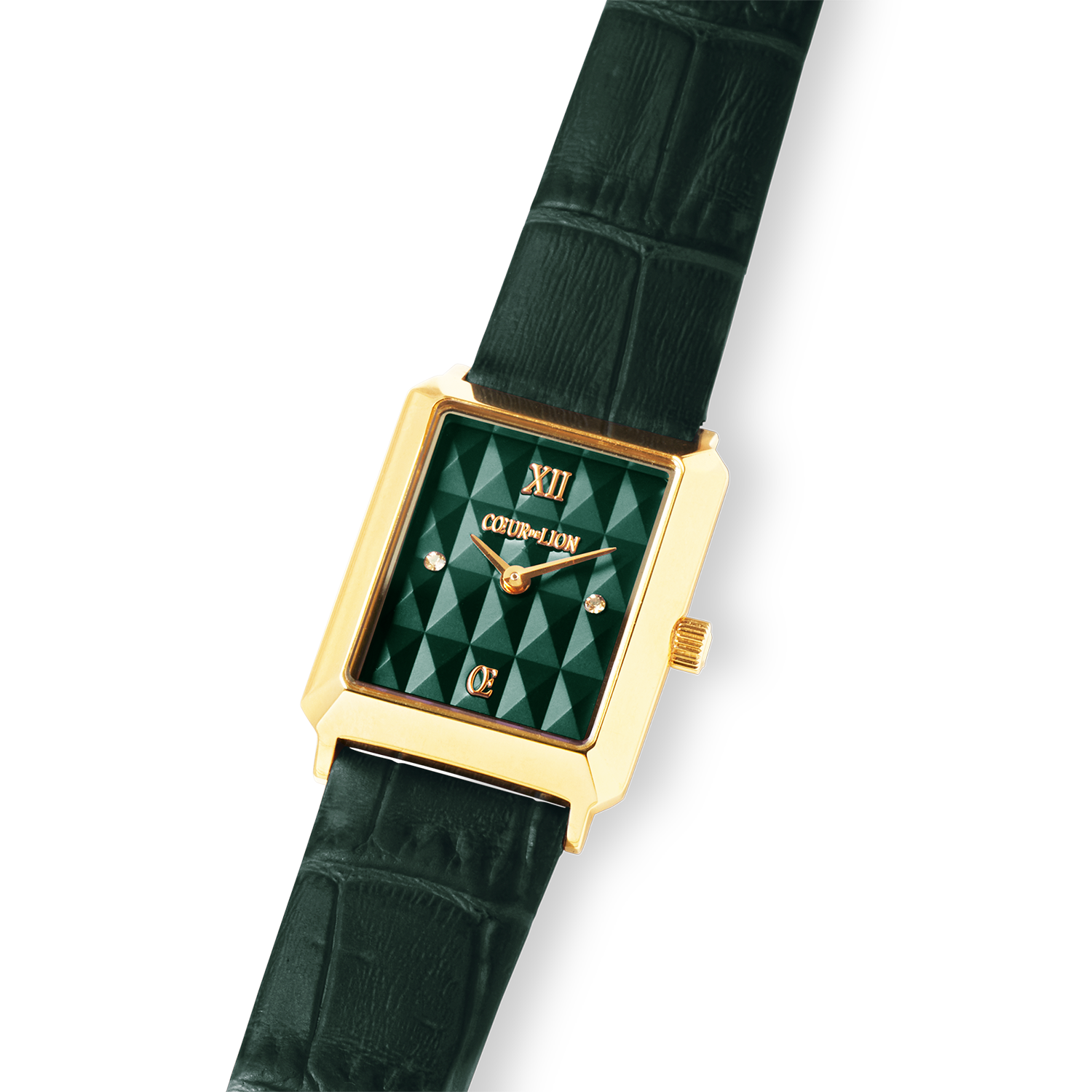coeur-de-lion-uhr-iconic-spikes-leder-forest-green-gold image 2