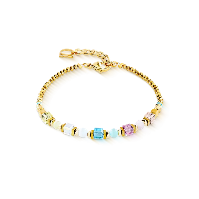 coeur-de-lion-armband-cube-aura-pastell-gold-geocube-swarovski image 1