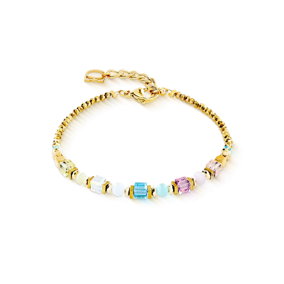 coeur-de-lion-armband-cube-aura-pastell-gold-geocube-swarovski image 1