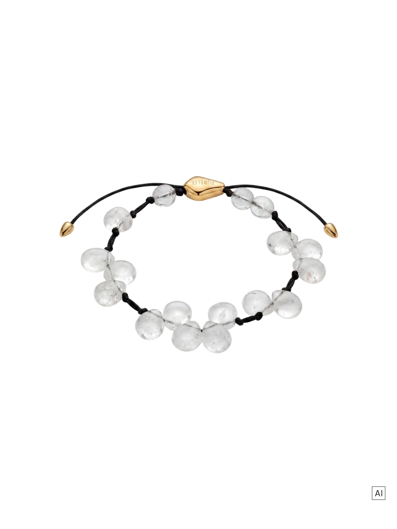 purelei-clarity-armband-bergkristall-perlen-mit-schwarzem-band image 1