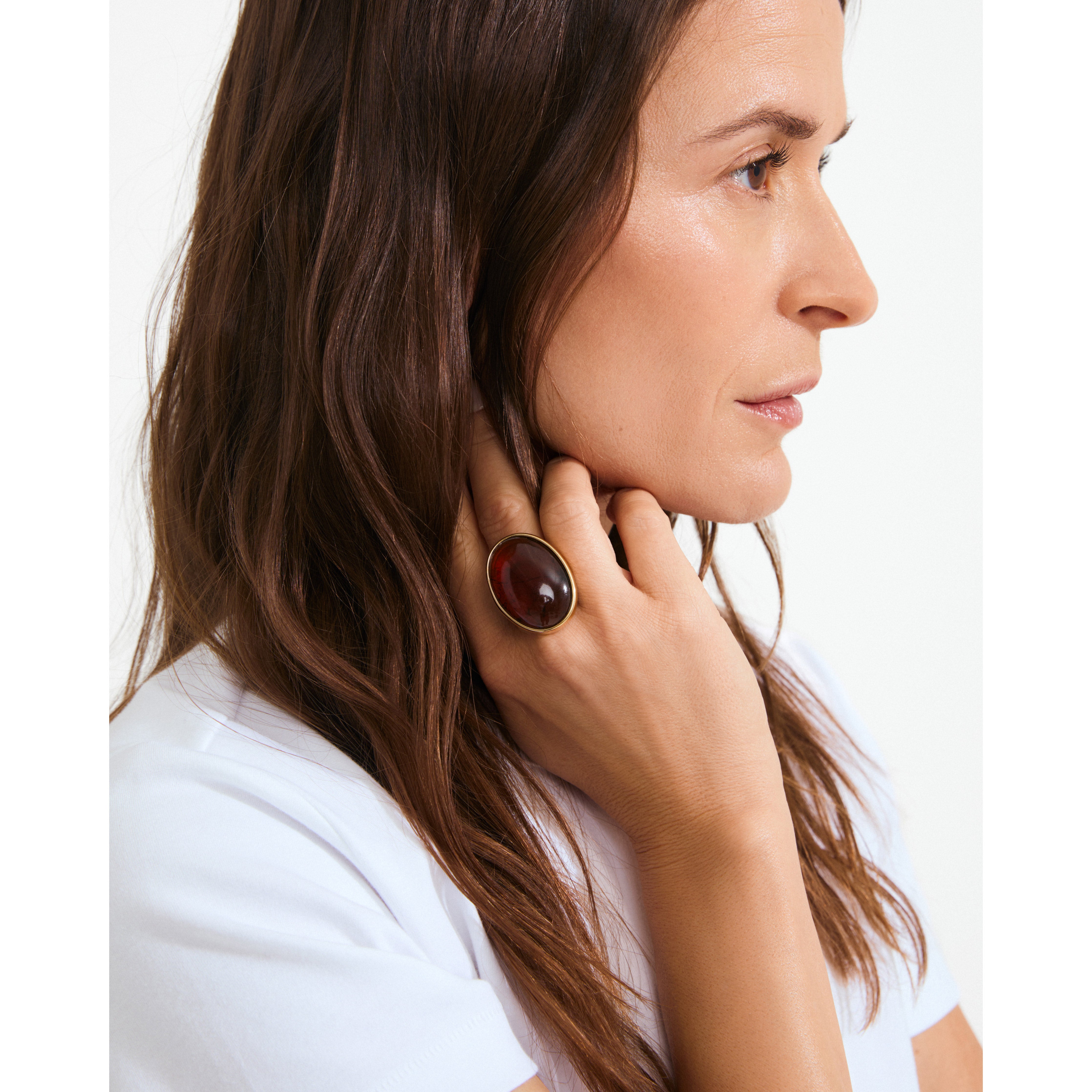 pilgrim-still-statement-ring-verstellbar-goldplattiert-braun image 3