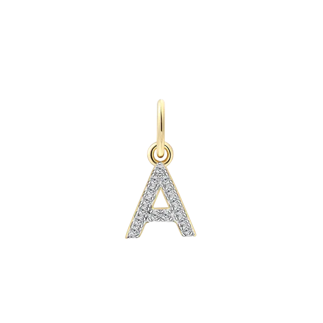 xenox-a-letter-charm-925-sterlingsilber-18k-vergoldet-mit-zirkonia image 1