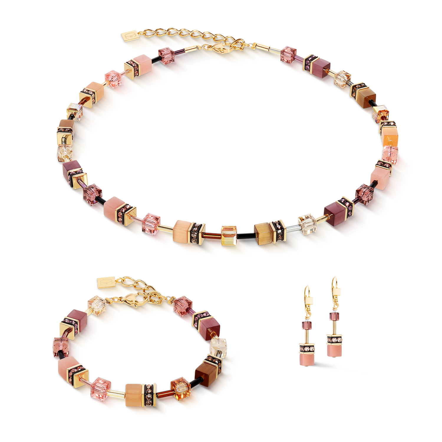 coeur-de-lion-geocube-iconic-halskette-golden-blush image 3