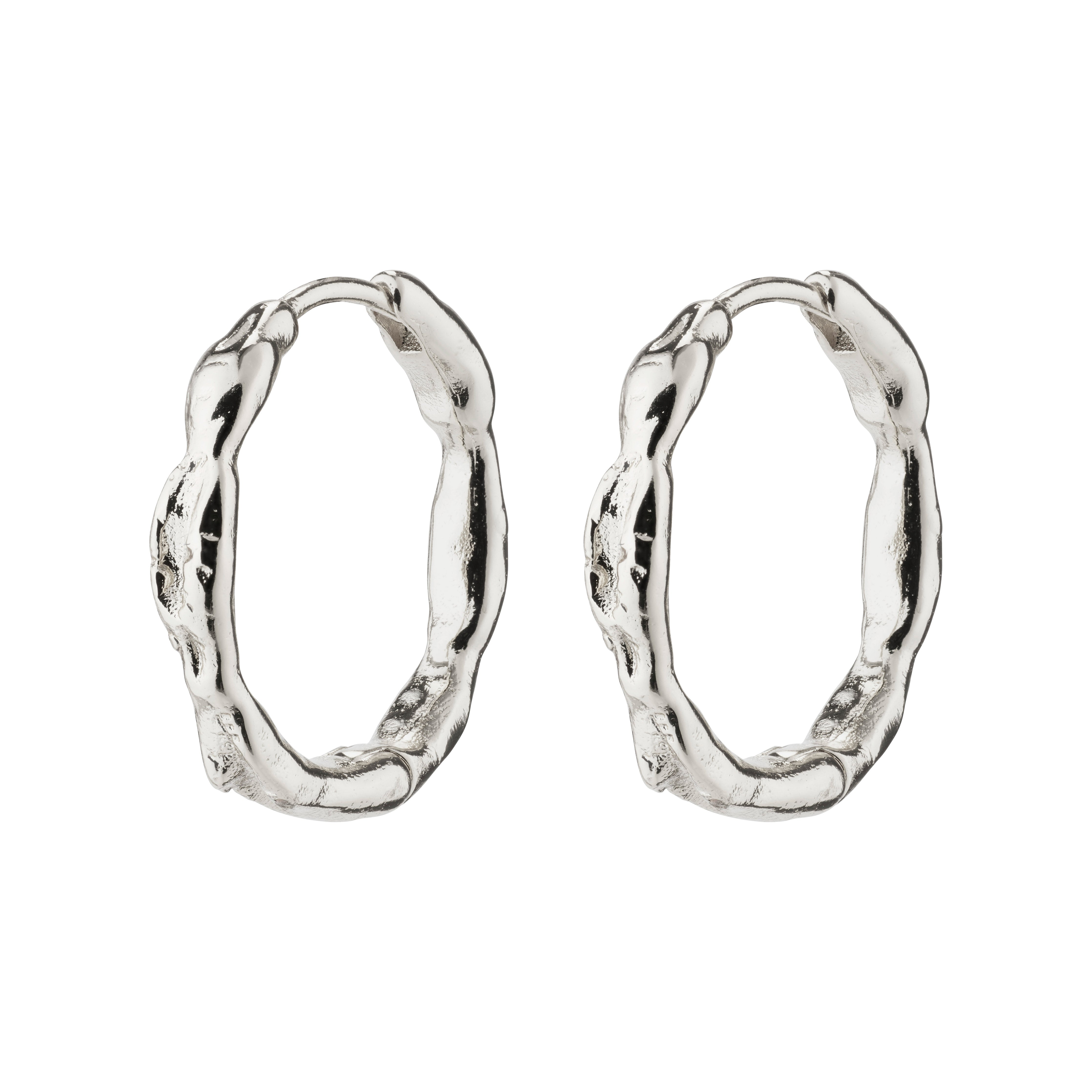 pilgrim-eddy-creolen-medium-versilbert-organische-hoops image 1
