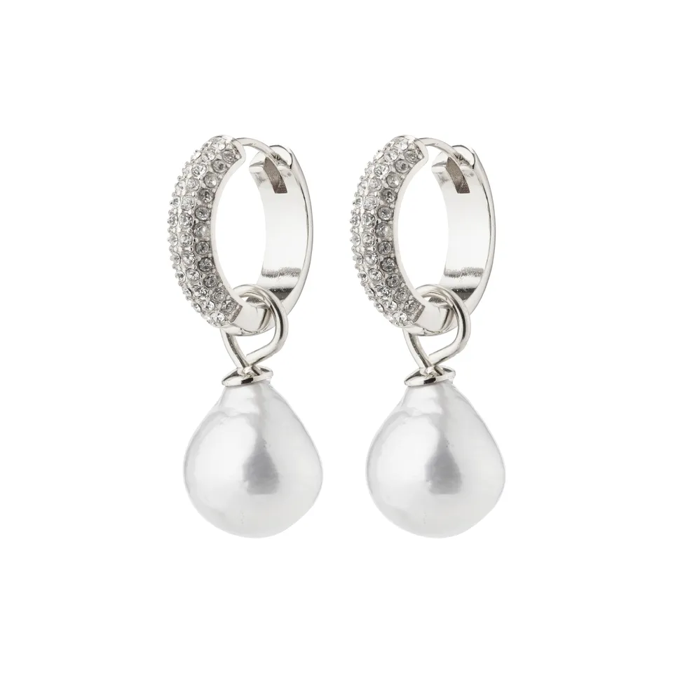 pilgrim-edele-perlen-ohrringe-versilbert-chunky-hoops-mit-preciosa-kristallen image 1