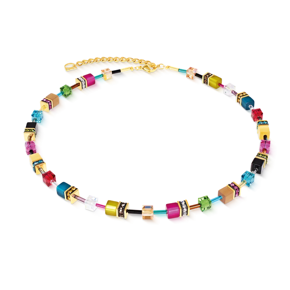 coeur-de-lion-geocube-iconic-halskette-multicolor-joy-gold-42-cm image 1
