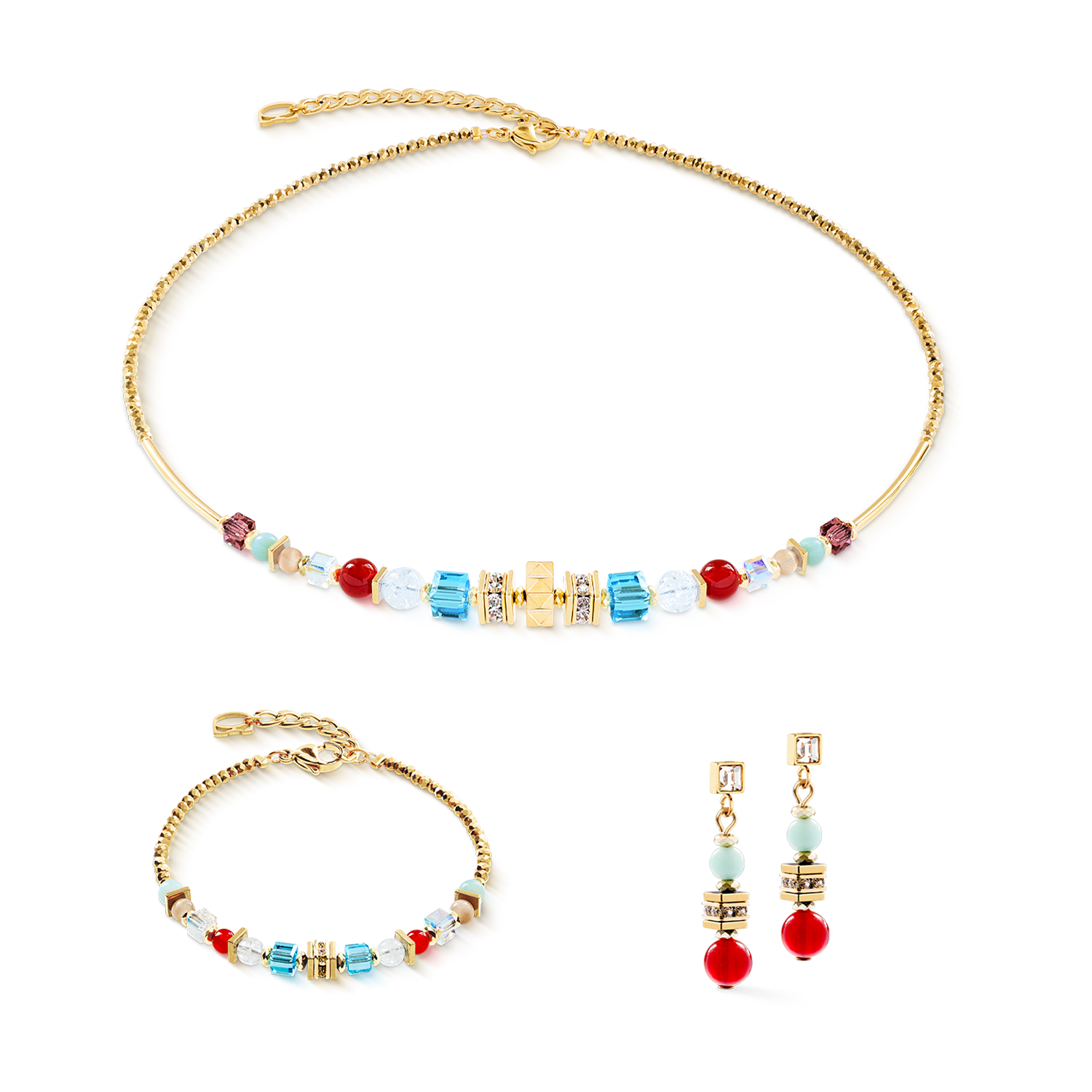 coeur-de-lion-halskette-shape-mix-nexus-gold-multicolor image 3