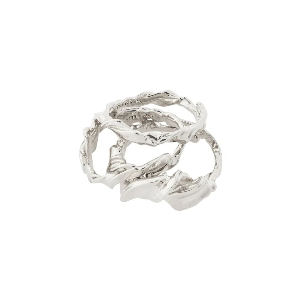 pilgrim-storm-ring-set-3-in-1-versilbert-verstellbar image 1