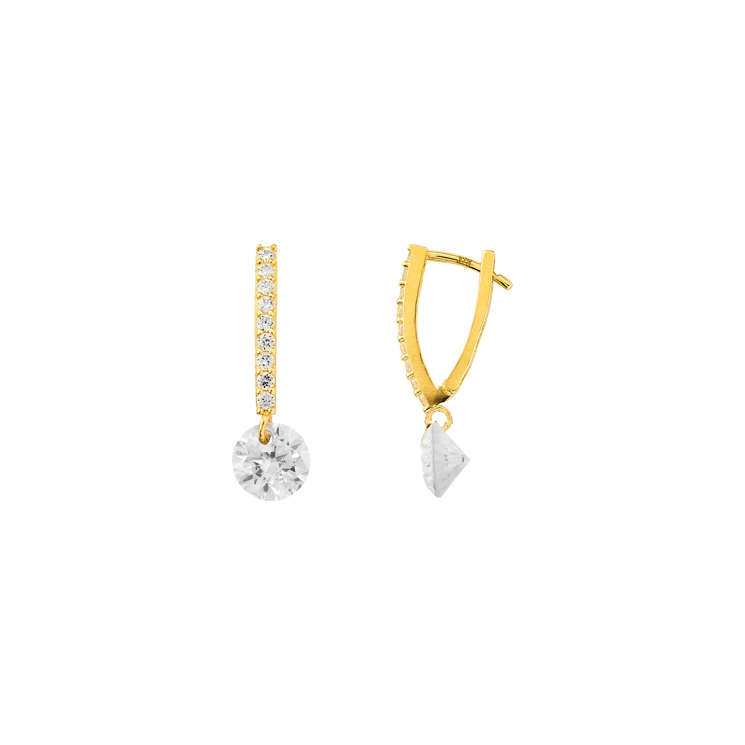 xenox-fine-zirkonia-creolen-585-gelbgold-mit-anh-nger-xg14k6052g image 1