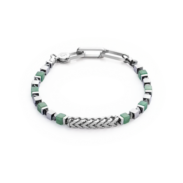 coeur-de-lion-geocube-armband-precious-cubes-chain-gr-n-silber image 1