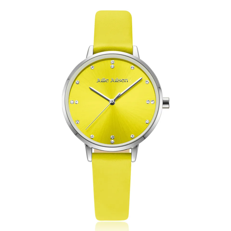 julie-julsen-color-lime-damen-armbanduhr-gelb-leder-36-mm image 1