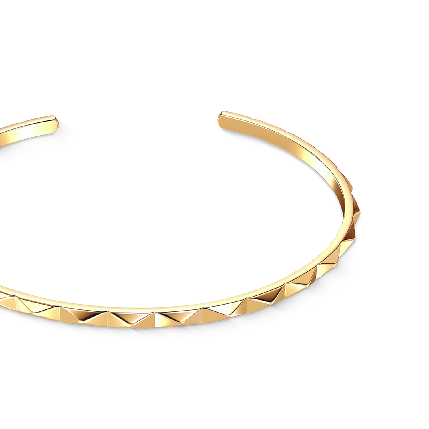 coeur-de-lion-spikes-square-offener-armreif-gold-edelstahl-17-cm image 2