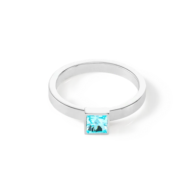 coeur-de-lion-brilliant-square-small-ring-silber-aqua image 1