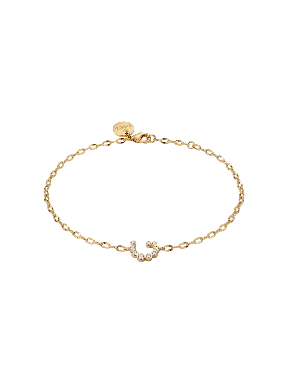 purelei-wave-fu-kettchen-verstellbares-anklet-mit-zirkonia-welle-in-gold-silber image 1
