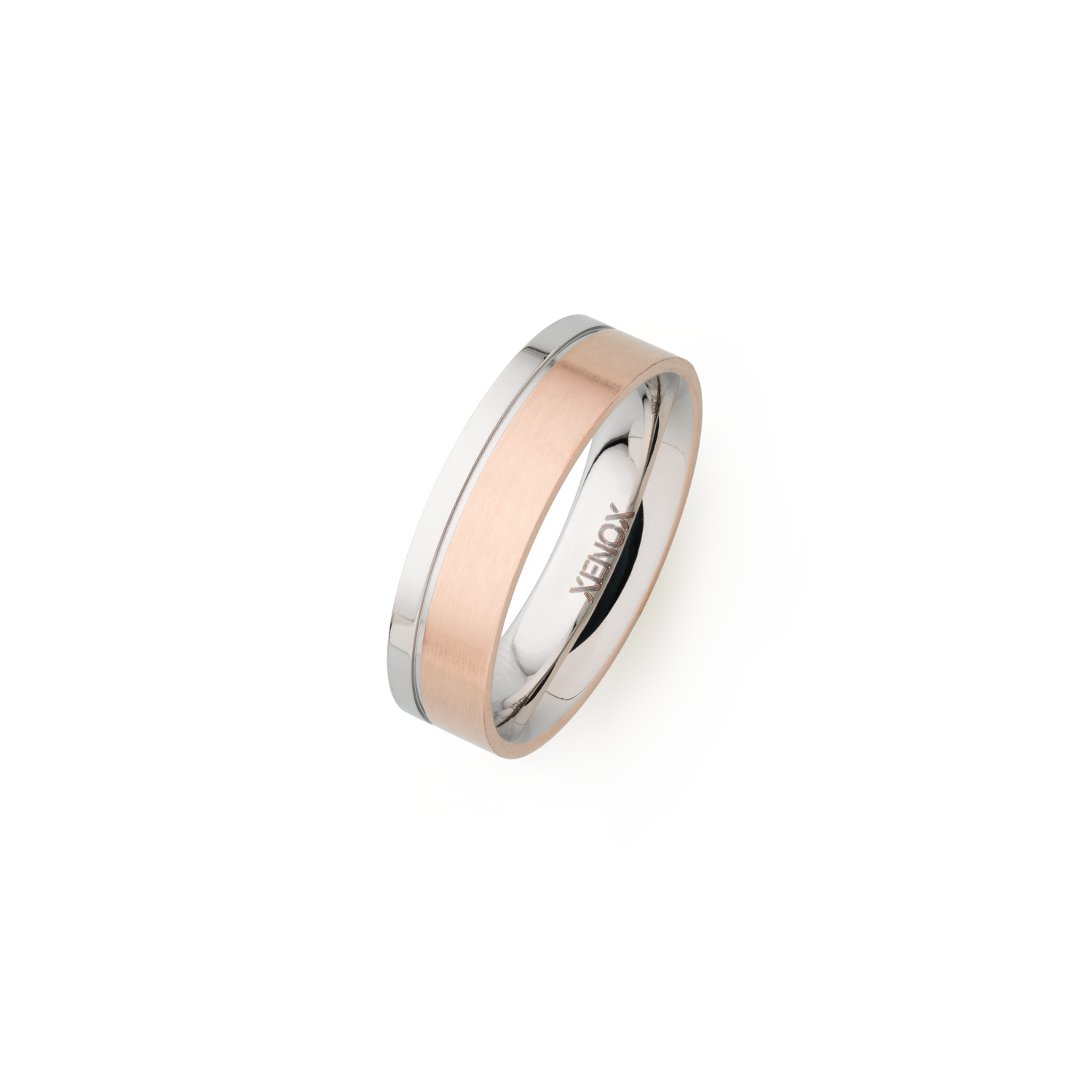 xenox-partnerring-edelstahl-silber-ros-mit-zirkonia-x2110-58 image 1