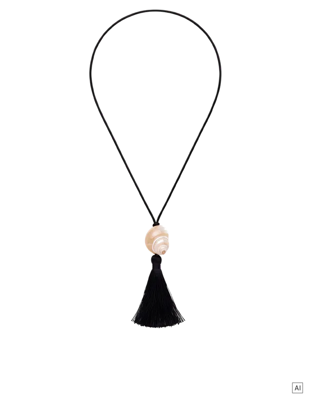 purelei-calm-sea-kette-85-cm-mit-muschel-und-satinband image 1
