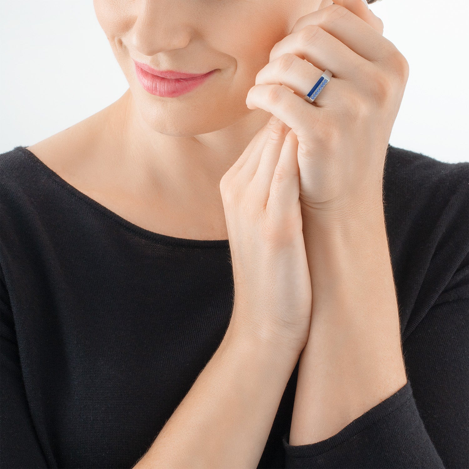 coeur-de-lion-ring-square-stripes-silber-blau image 3