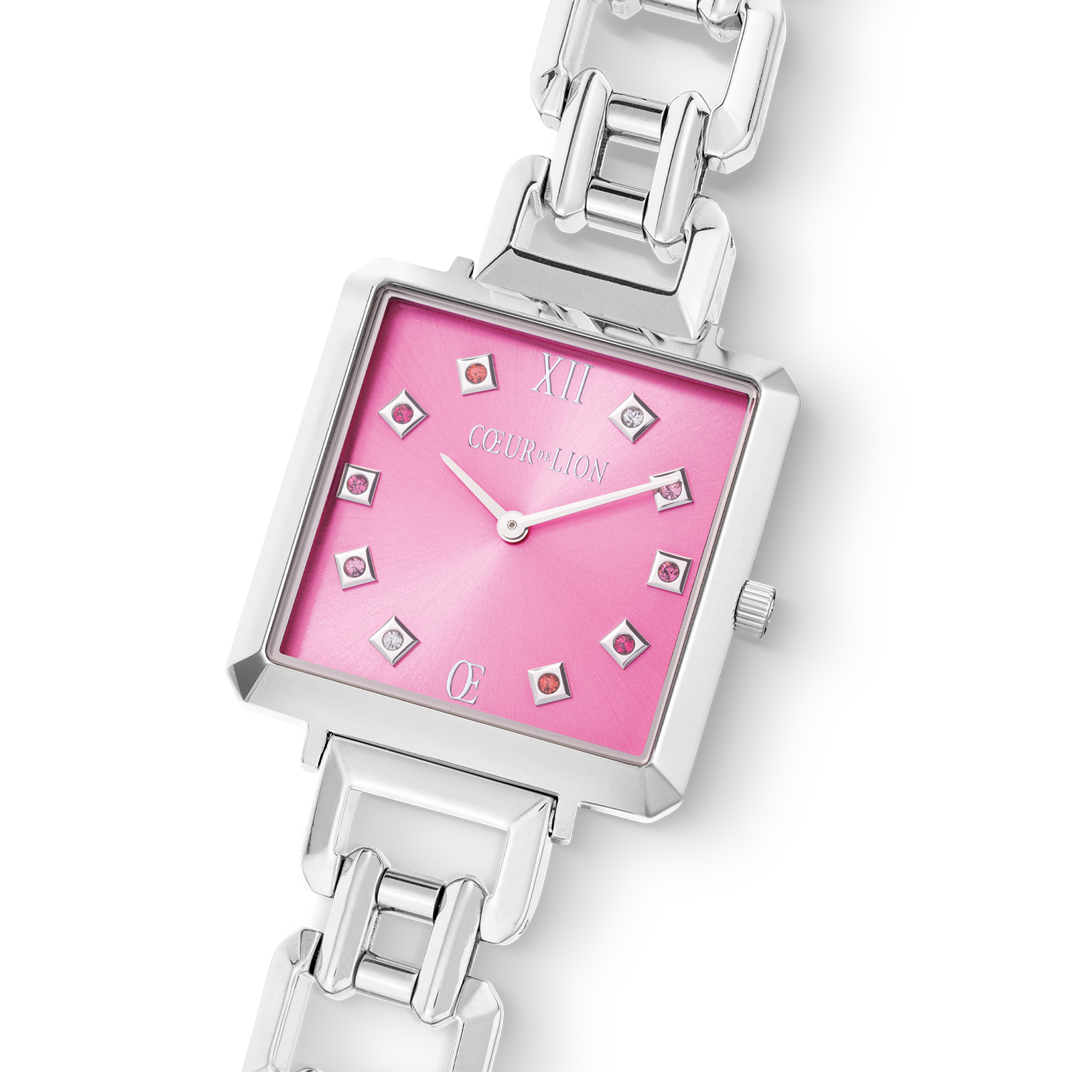 coeur-de-lion-iconic-cube-viva-magenta-uhr-statement-silber image 2