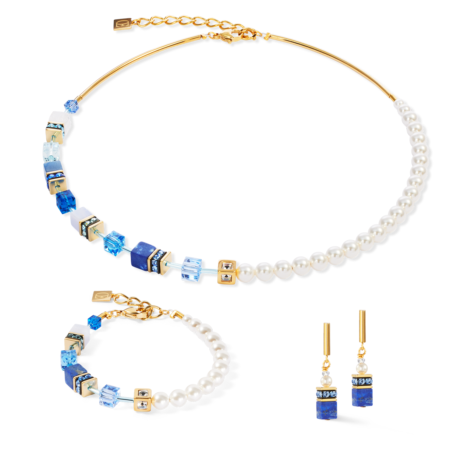 coeur-de-lion-geocube-precious-fusion-pearls-armband-blau image 3