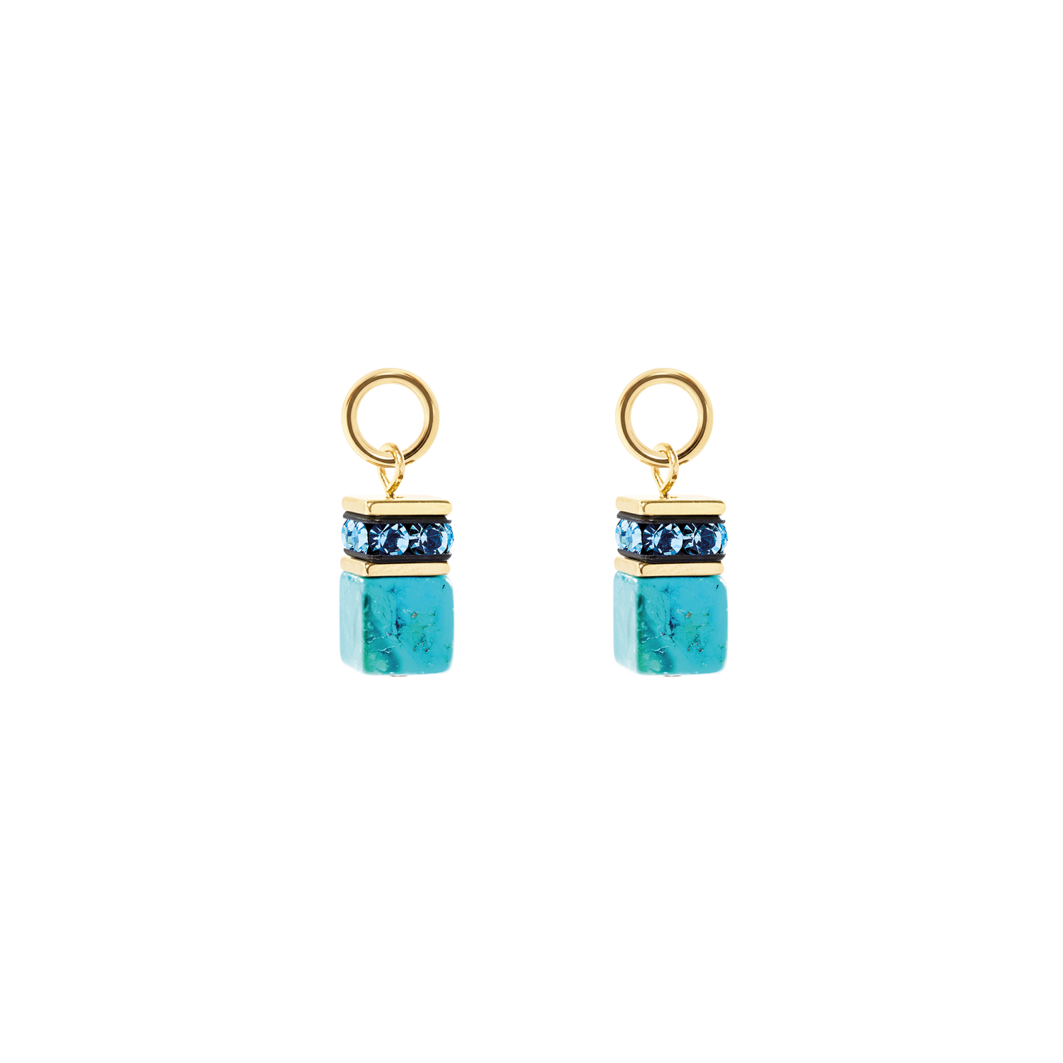 coeur-de-lion-ear-me-up-charm-geocube-gold-t-rkis image 1