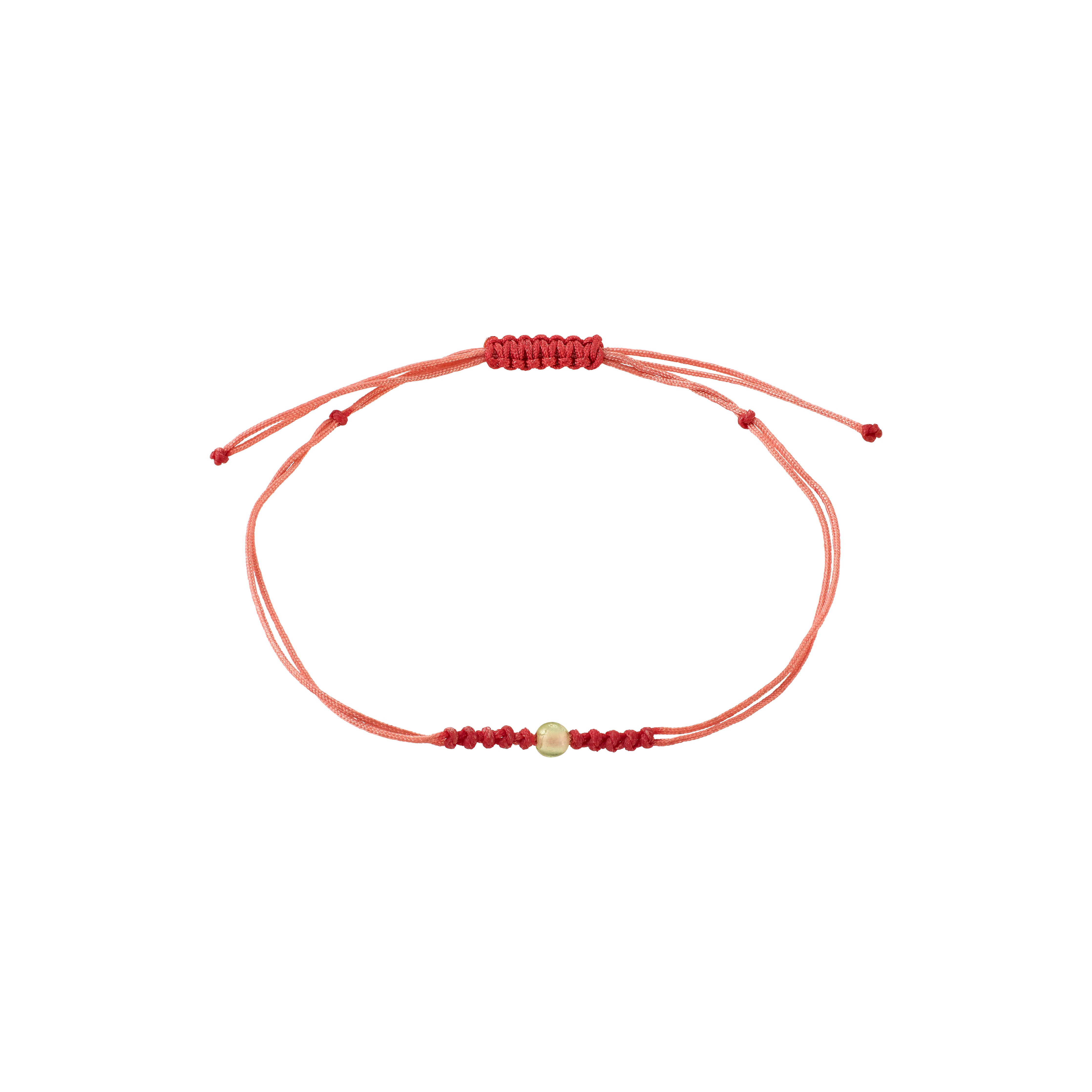 pilgrim-august-geburtsstein-armband-peridot-rotes-baumwollband-verstellbar image 1