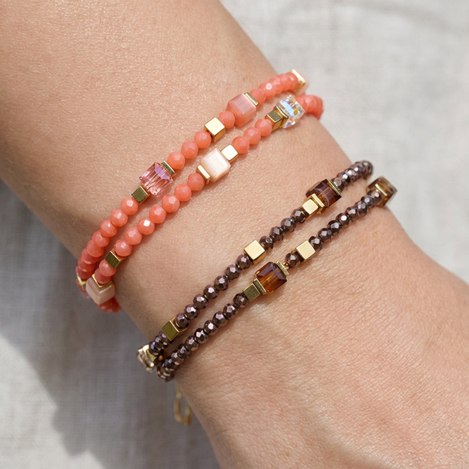 coeur-de-lion-joyful-colours-flex-armband-gold-orange image 3