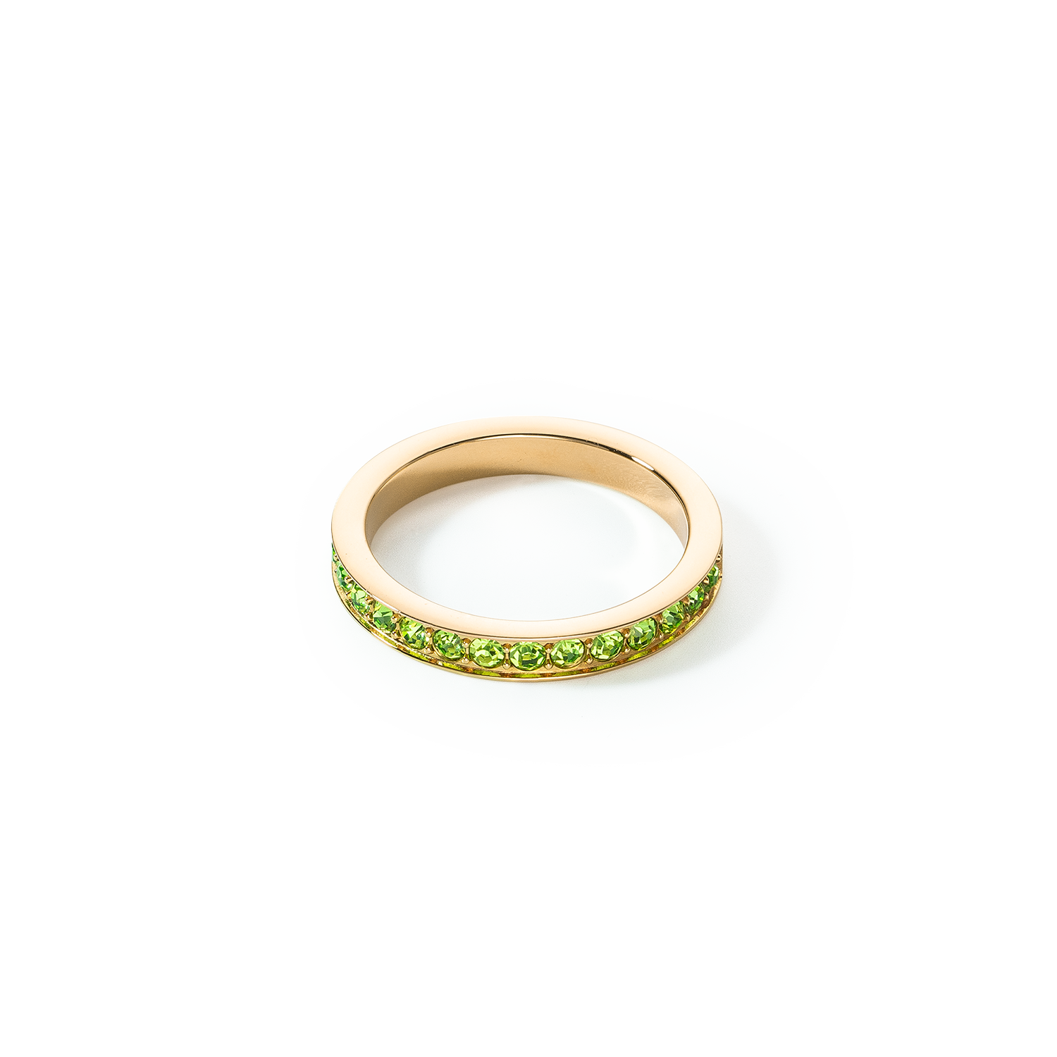 coeur-de-lion-ring-edelstahl-und-kristalle-slim-gold-gr-n image 1