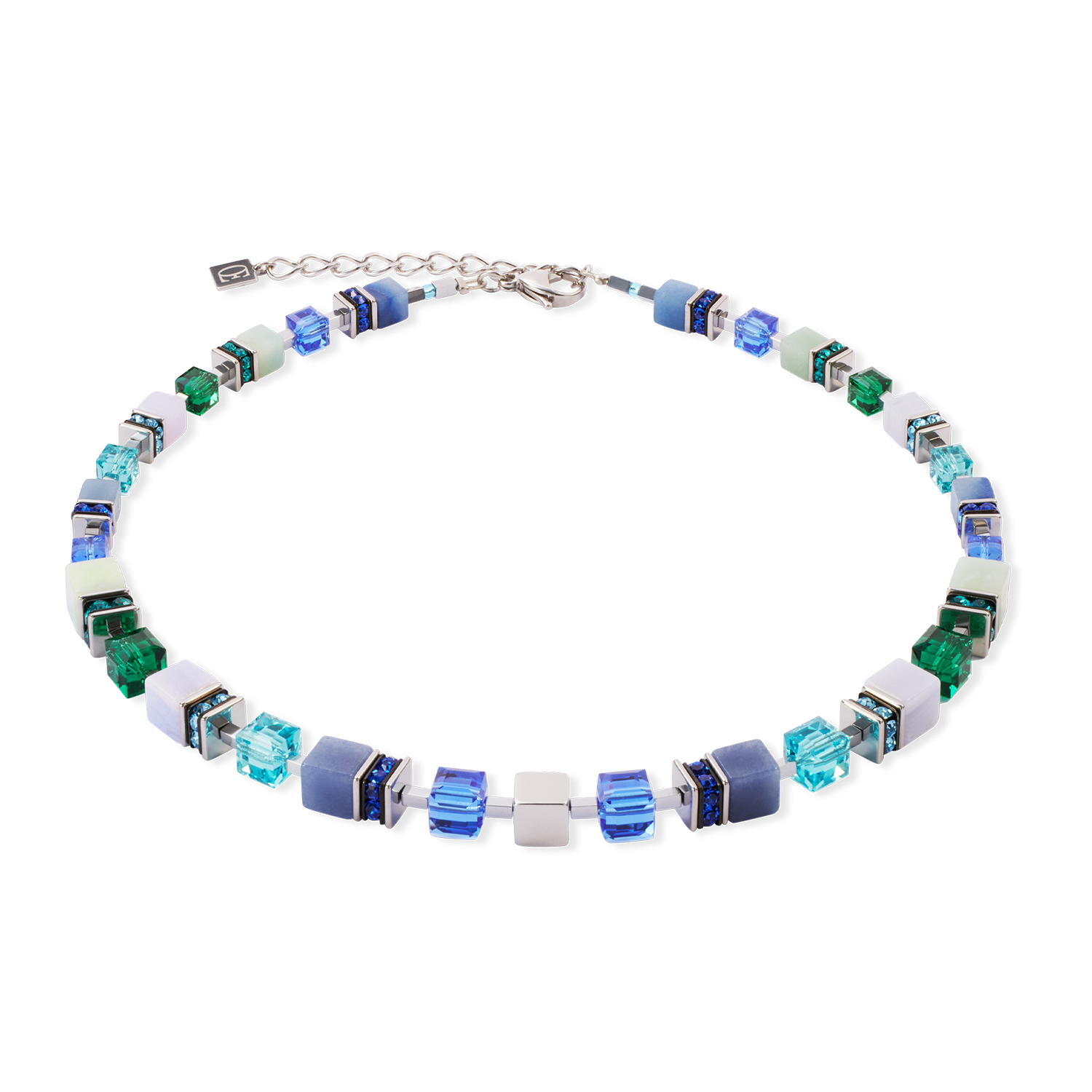 coeur-de-lion-geocube-precious-statement-halskette-silber-ocean image 1