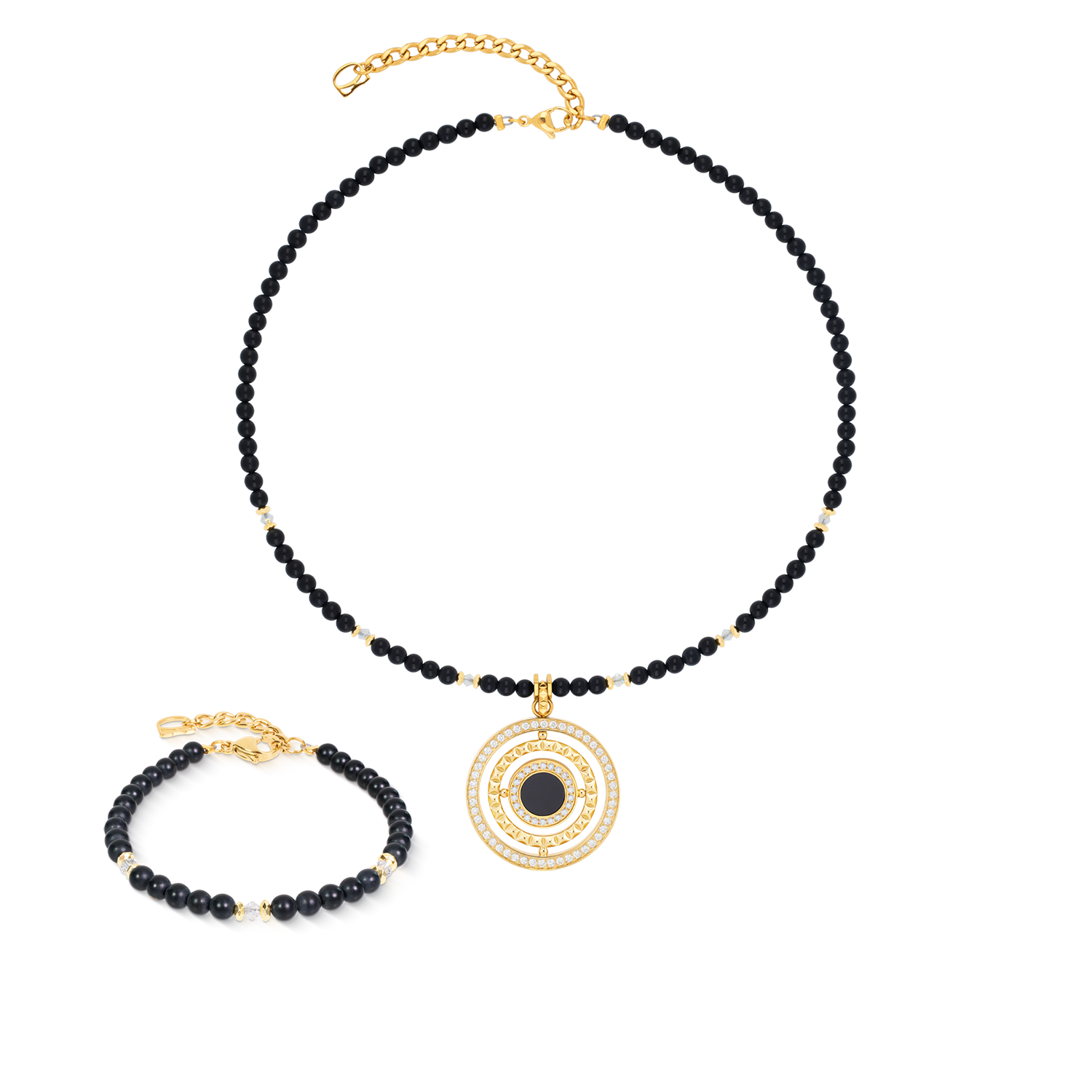 coeur-de-lion-amulett-modern-icon-noir-halskette-gold-schwarz-42-cm image 3