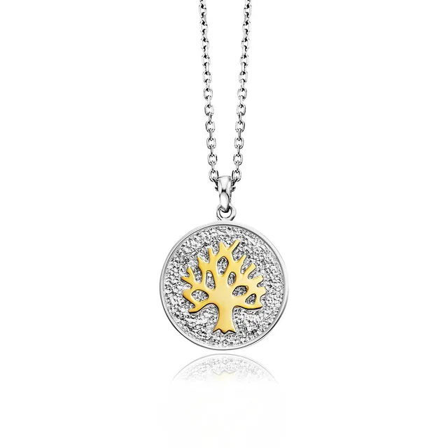 julie-julsen-lebensbaum-lebensblume-kette-mit-anh-nger-bicolor-2-seitig-silber-9 image 1