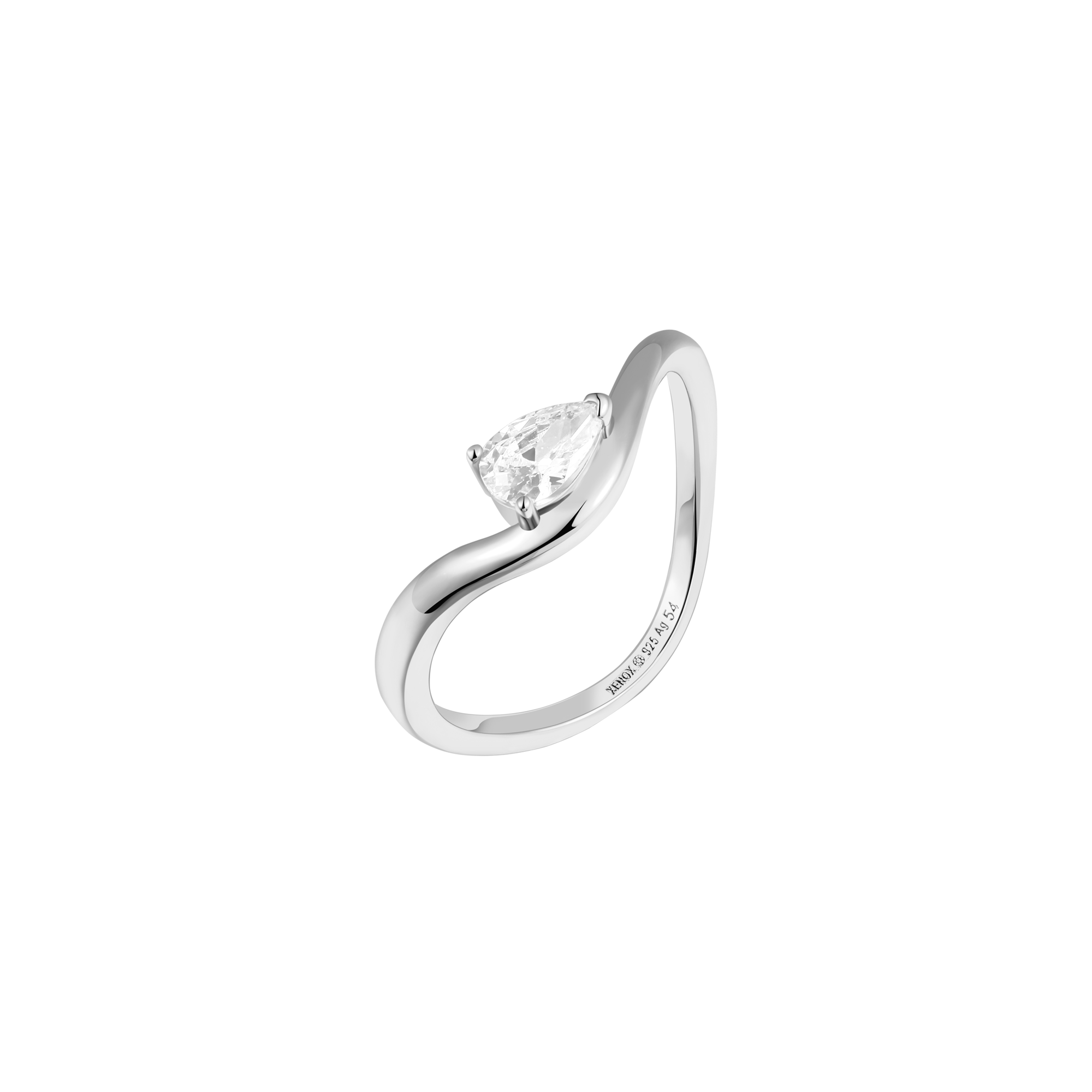 xenox-halo-ring-925-sterlingsilber-rhodiniert-mit-tropfen-zirkonia image 1