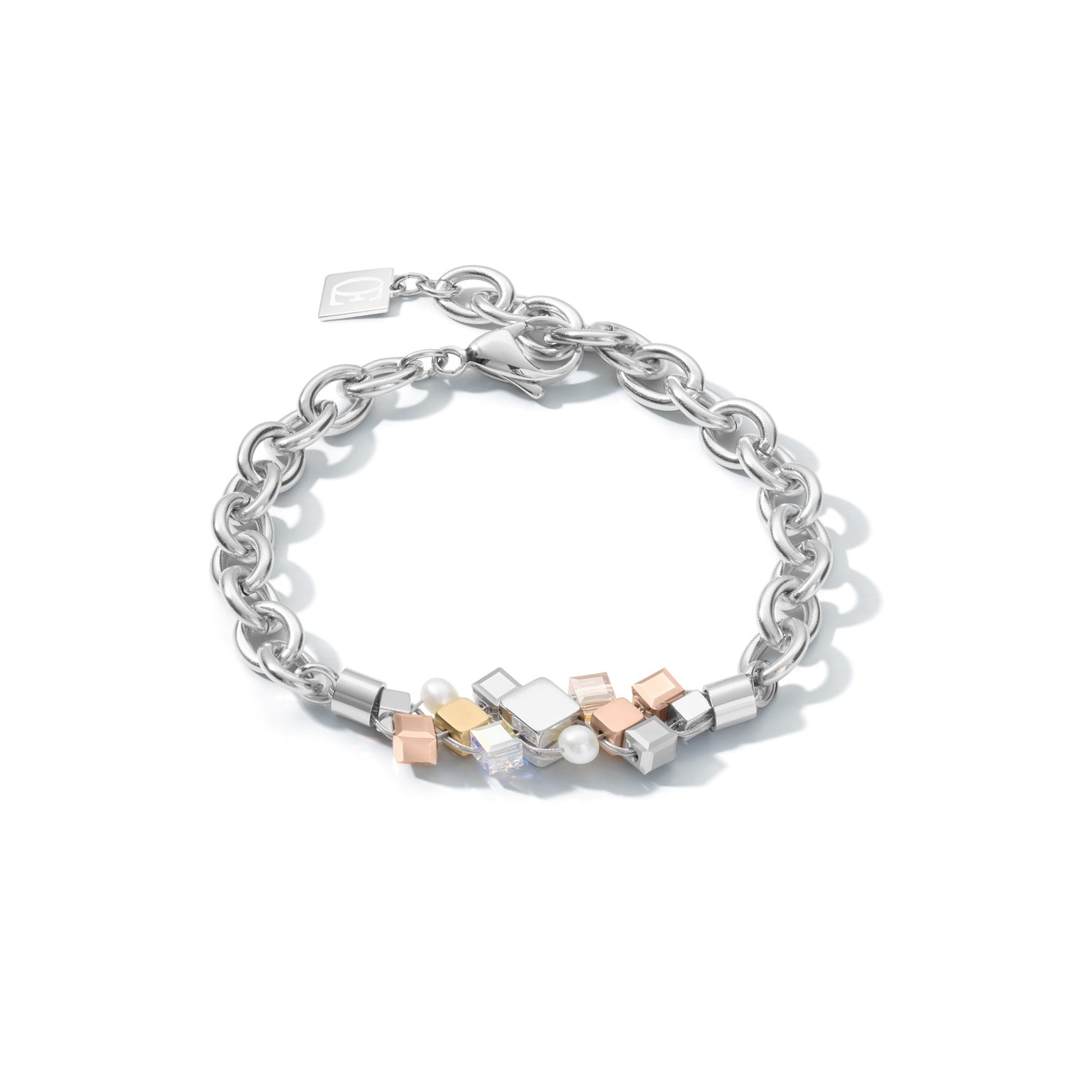 coeur-de-lion-geocube-cluster-armband-s-wasserperlen-chunky-chain-tricolor image 1