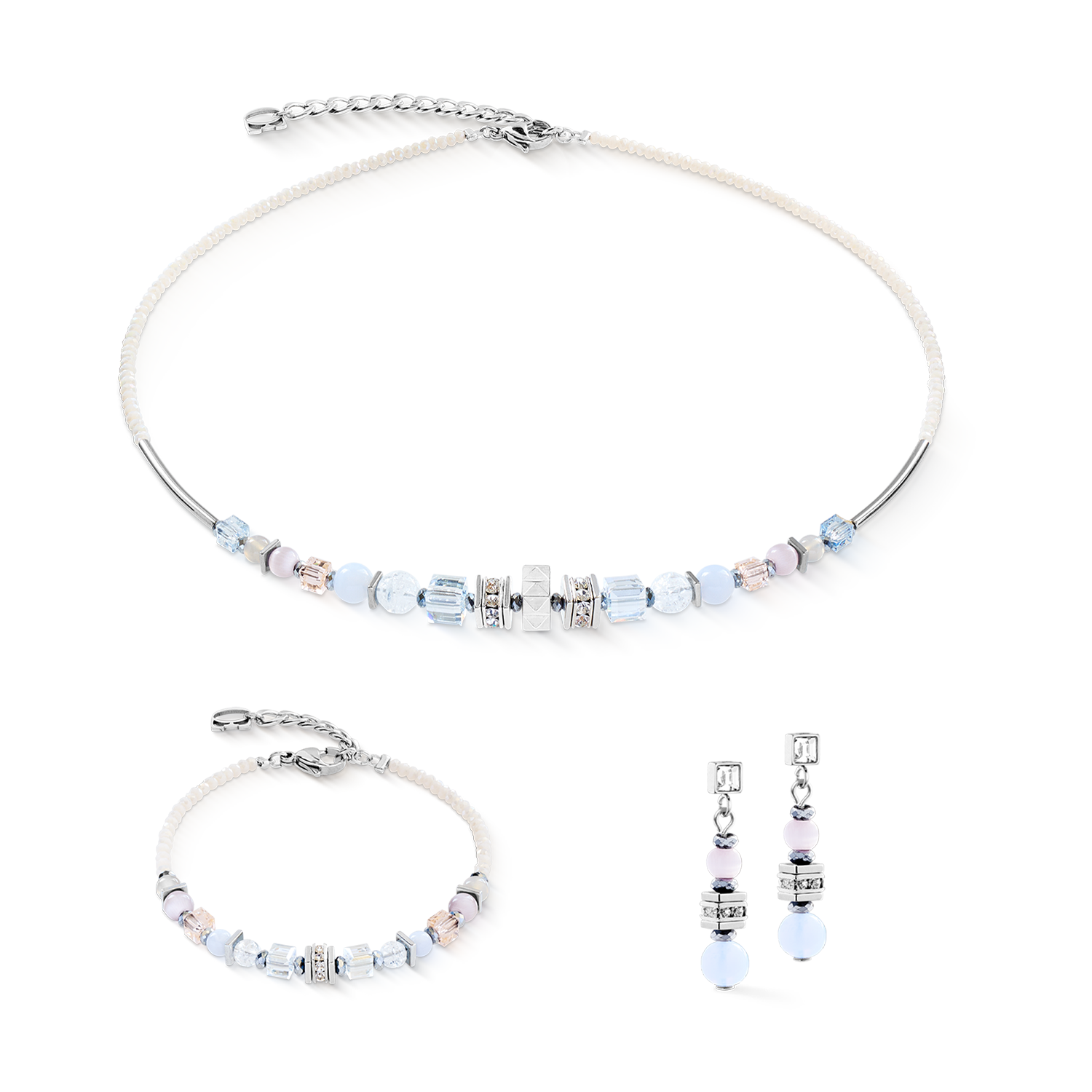coeur-de-lion-shape-mix-nexus-halskette-silber-pastell-42-cm-6-cm image 3