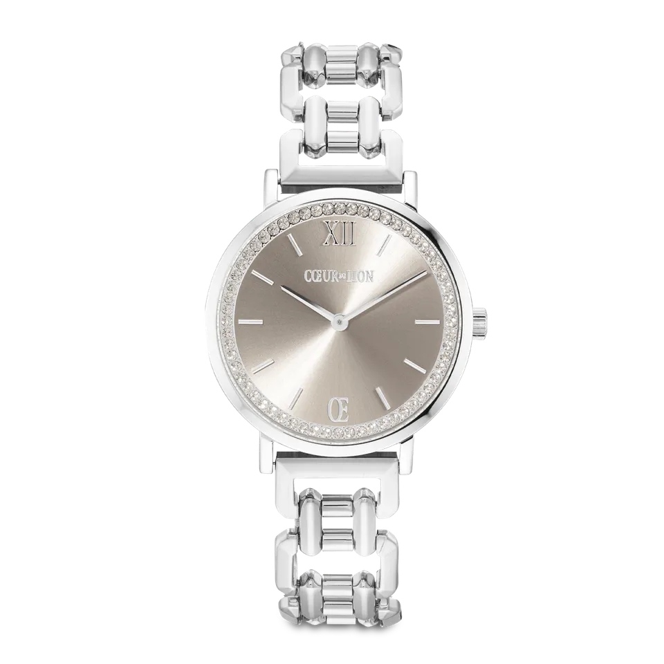 coeur-de-lion-uhr-rund-sparkling-graceful-greige-statement-silber-34-mm image 1