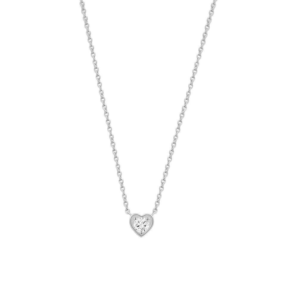 xenox-heart-drop-halskette-925-sterlingsilber-rhodiniert-mit-zirkonia image 1