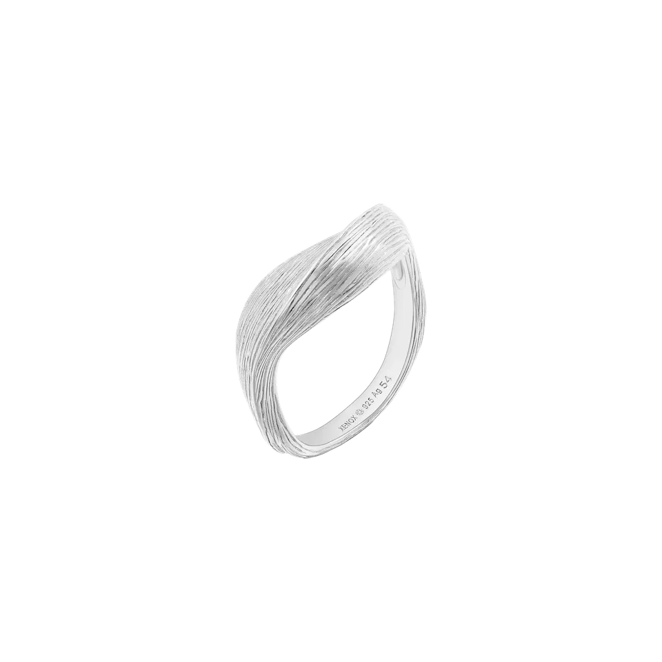 xenox-fiora-ring-925-sterlingsilber-rhodiniert-blattstruktur image 1