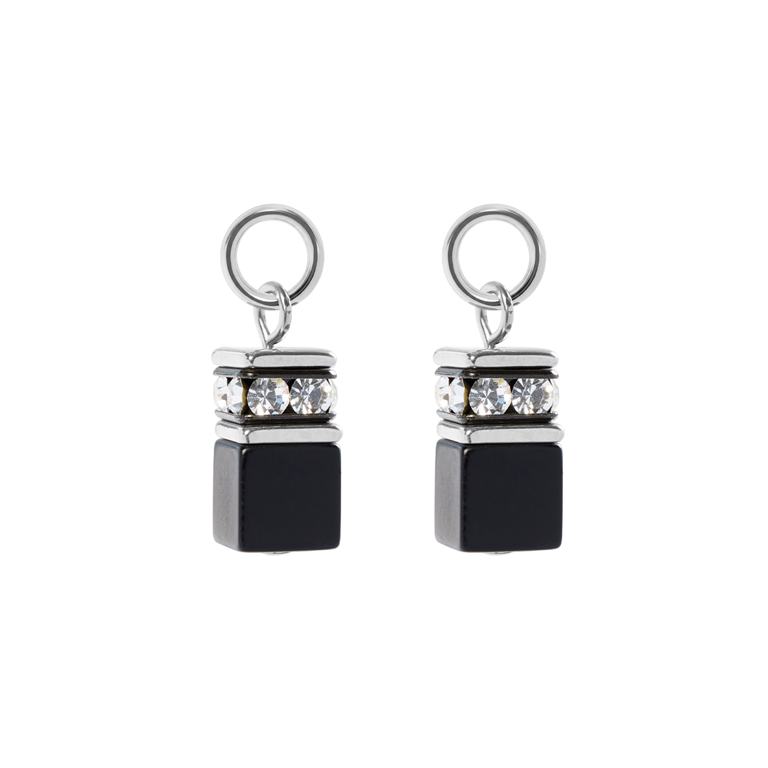coeur-de-lion-ear-me-up-charm-geocube-silber-schwarz image 2
