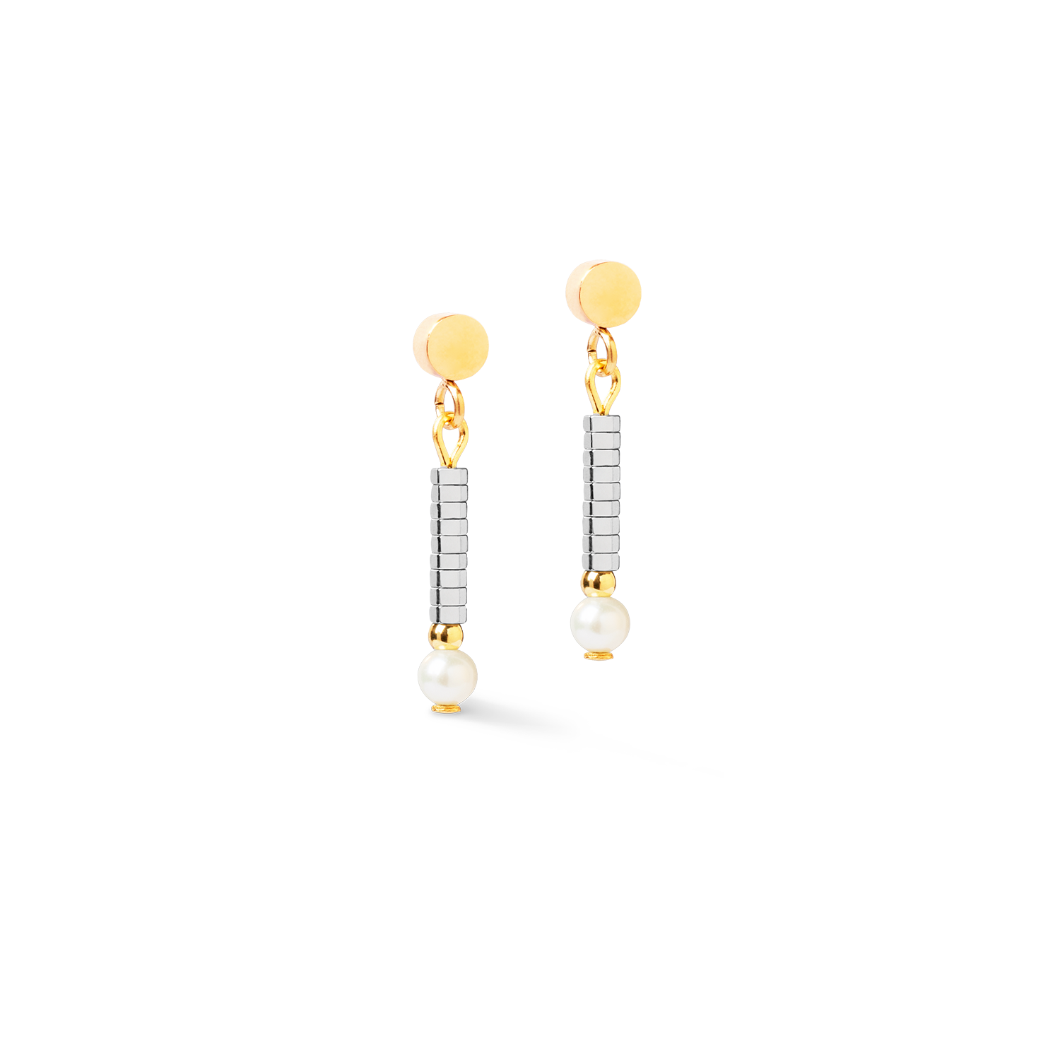 coeur-de-lion-edge-grace-ohrringe-silber-gold-mit-h-matit-und-perle image 1